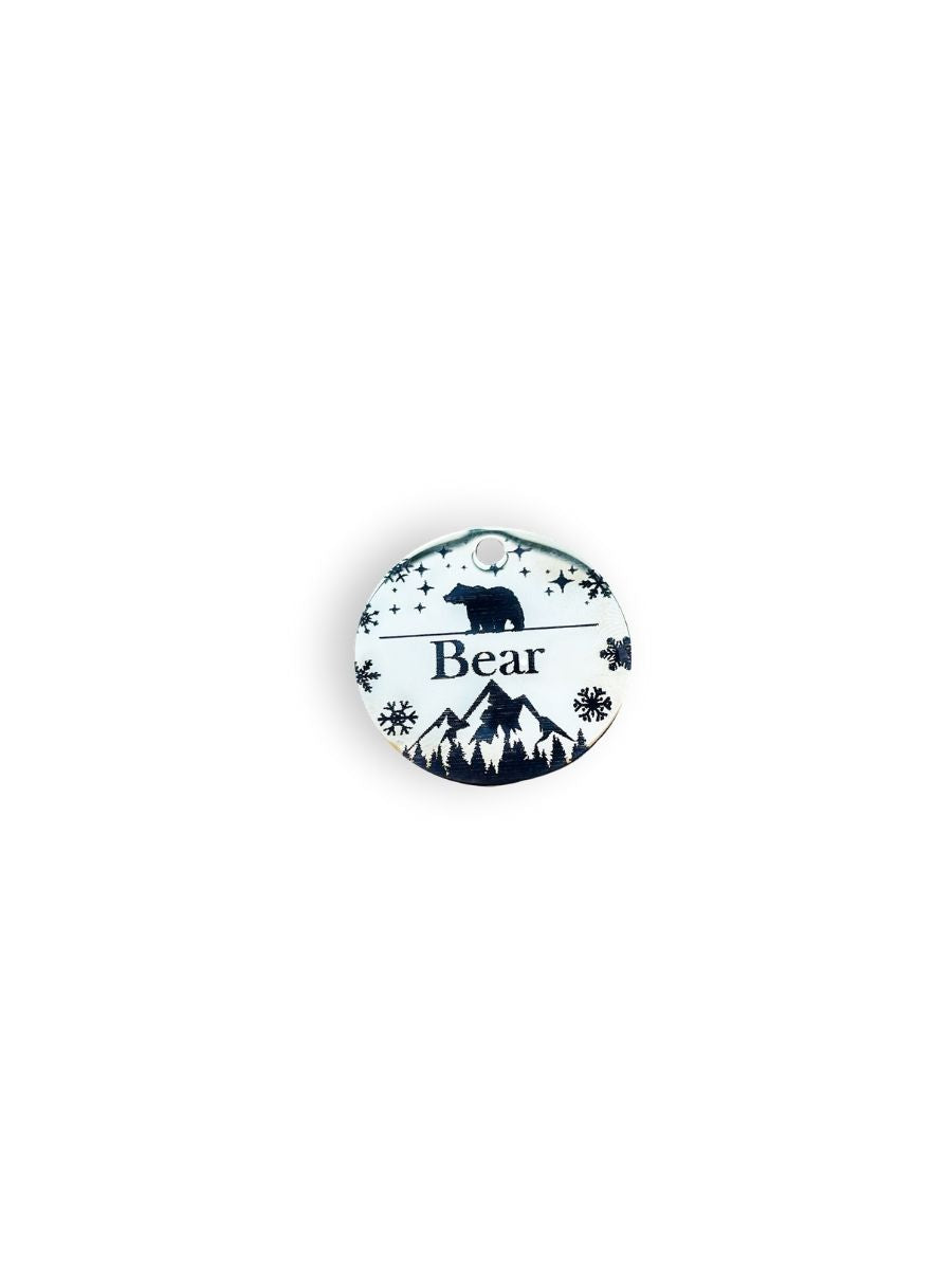 Wintry Bear Engraved Pet ID Tag