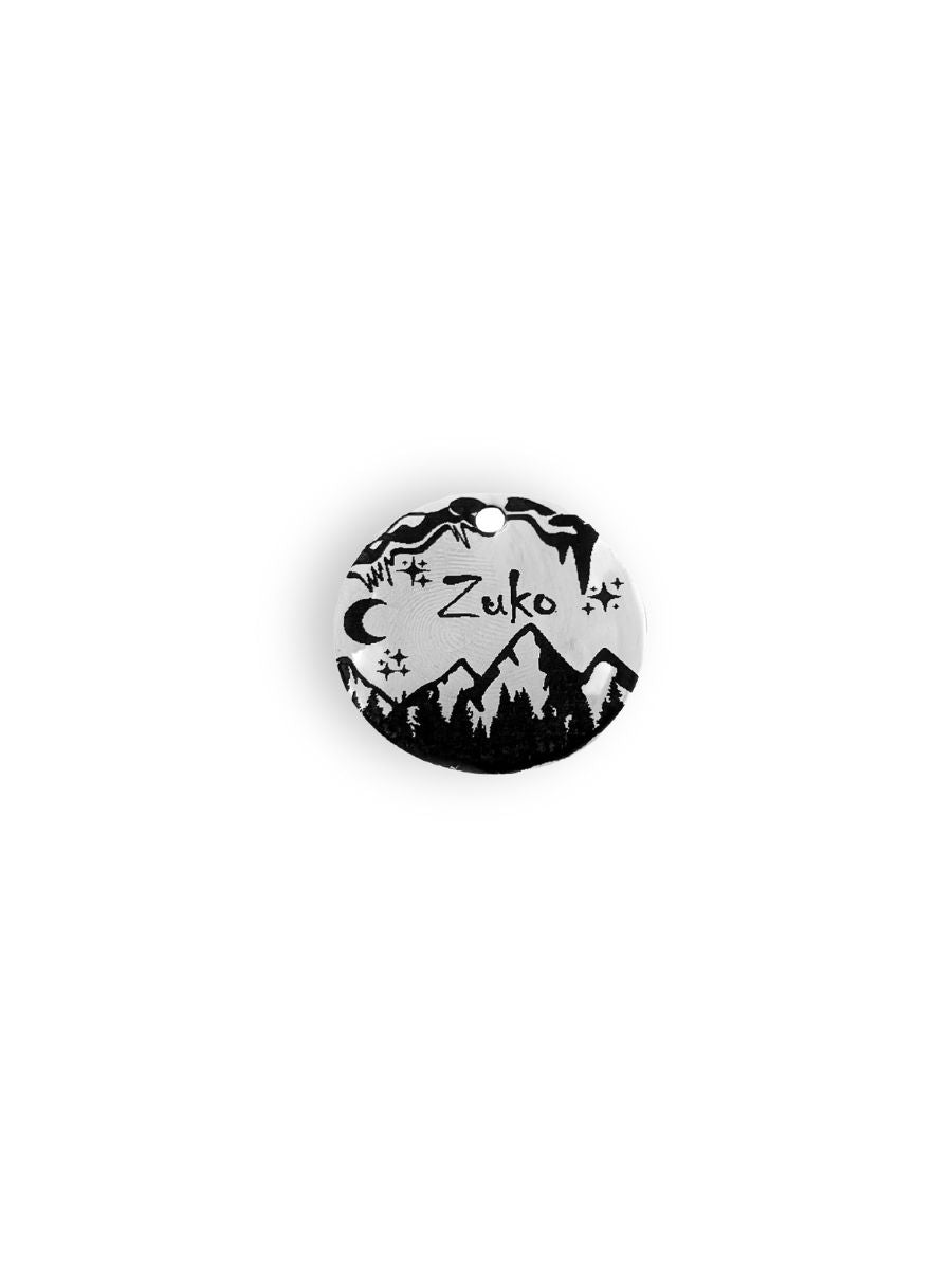 Frosted Mountain Engraved Pet ID Tag